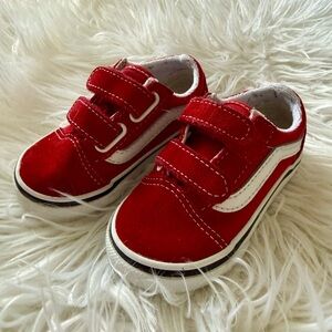 Toddler Vans - Red velcro sneakers